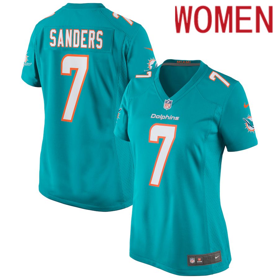 Women Miami Dolphins #7 Jason Sanders Nike Green Game NFL Jersey->women nfl jersey->Women Jersey